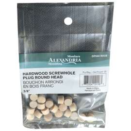 ALEXANDRIA Moulding DP005-R0CB Round Head Screw Hole Plug, 3/8 in Dia, Wood