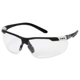 SAFETY WORKS SWX00255 Safety Glasses, Anti-Fog Lens, Width Adjustable, Semi-Rimless Frame, Black Frame