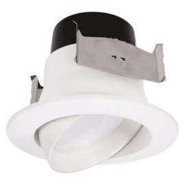 HALO LA4 Series LA4069271EWHR Adjustable Downlight, 8.6 W, 120 V, LED Lamp, Metal, Matte White Baffle
