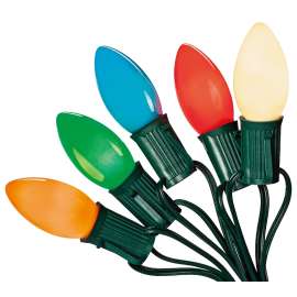 Hometown Holidays 03220/U00Z142I String Light Set, 125 V, 7 W, 25-Lamp, C9 Lamp, Multi-Color Lamp, 18-1/2 ft L