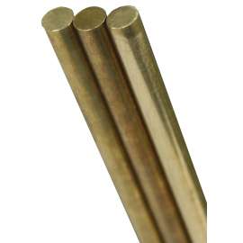 K & S 8158 Decorative Metal Rod, 0.072 in Dia, 12 in L, 260 Brass, 260 Grade