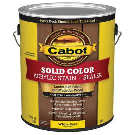 Cabot 140.0001801.007 Deck Stain, Solid, White Base, Liquid, 1 gal