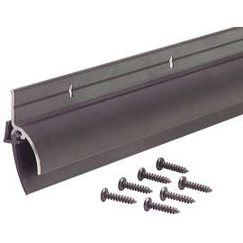 M-D 68734 Door Sweep, 36 in L, 1-7/8 in W, Aluminum Flange, Vinyl Insert