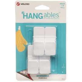 VELCRO Brand HANGables VEL-30107-USA Removable Wall Hook, 1 lb, 4-Hook, White