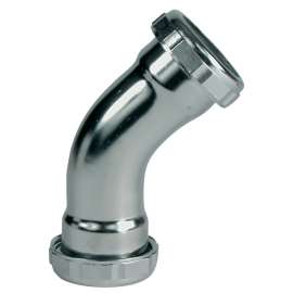 Plumb Pak PPC137 Pipe Elbow, 1-1/4 in, Slip Joint, 45 deg Angle, Brass