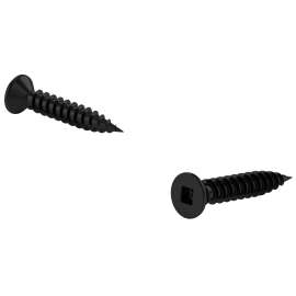 Onward 5726FBR Screw, 10 Thread, 1-1/4 in L, Regular, Twin Lead Thread, Flat Head, Square Drive, Regular Point, Steel