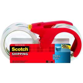 Scotch 3850S-2-1RD Heavy-Duty Packaging Tape, 38.2 yd L, 1.88 in W, 3.1 mil Thick, Hot Melt Adhesive, Clear