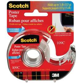 Scotch 051141-37728 Removable Poster Tape, 150 in L, 3/4 in W, Clear