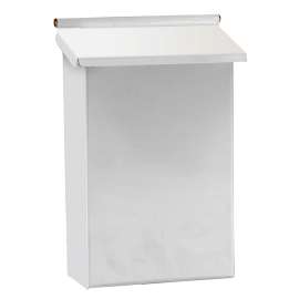 Dancy 130095 Vertical Mailbox, Steel, White, 6 in W, 2-3/4 in D, 10 in H
