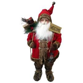 Hometown Holidays 22436 Christmas Figurine, 36 in H, Santa with Welcome Sign