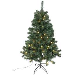 Hometown Holidays 61947 Sheared Tree, 4-1/2 ft H, Noble Fir Family, 120 W, LED Bulb, Clear Light
