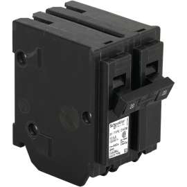 Square D Homeline CHOM220CP Circuit Breaker, Mini, Standard, 20 A, 2 -Pole, 120/240 VAC, Plug Mounting, Black
