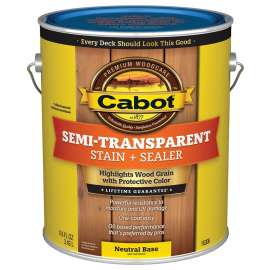 Cabot 140.0016306.007 Deck and Siding Stain, Flat, Neutral Base, Liquid, 1 gal