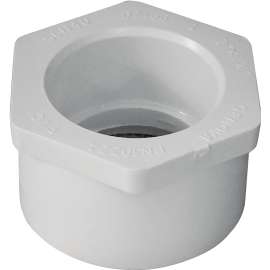 GENOVA 300 Series 30224 Pipe Reducing Bushing, 2 in Spigot x 1-1/4 in Slip, White