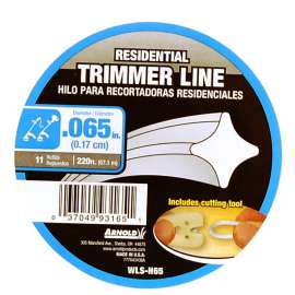 ARNOLD WLS-H65 Trimmer Line, 0.065 in Dia, 220 ft L, Nylon
