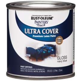 RUST-OLEUM PAINTER'S Touch 1922730 Brush-On Paint, Gloss, Navy Blue, 0.5 pt Can