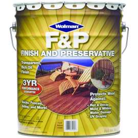 WOLMAN F&P 14395 Wood Preservative, Natural, Liquid, 5 gal, Can