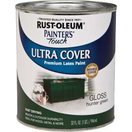 RUST-OLEUM PAINTER'S Touch 1938502 Brush-On Paint, Gloss, Hunter Green, 1 qt Can