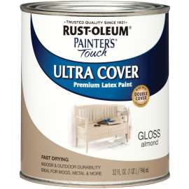 RUST-OLEUM PAINTER'S Touch 1994502 Brush-On Paint, Gloss, Almond, 1 qt Can