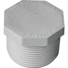 GENOVA 31814 Pipe Plug, 1-1/4 in MIP, White