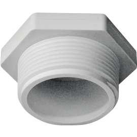 GENOVA 31815 Pipe Plug, 1-1/2 in MIP, White