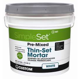 CUSTOM STTSW3 Thin Set Mortar, Paste, Characteristic, Gray/White, 3.5 gal Pail