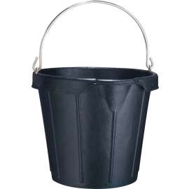FORTEX-FORTIFLEX N939-18 Rubber Pail, 18 qt Volume, Rubber, Black