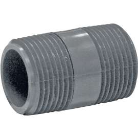 GENOVA 385020D Pipe Nipple, 1 in MIP x MIP, 2 in L, Gray