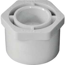 GENOVA 300 Series 30257 Pipe Reducing Bushing, 1-1/2 in Spigot x 3/4 in Slip, White