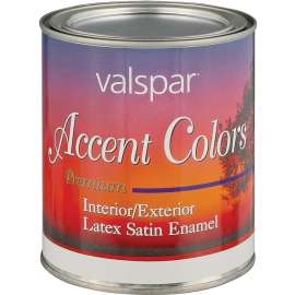 Valspar 044.0003053.005 Interior/Exterior House Paint, Satin, Blue, 1 qt