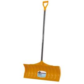 GARANT 80607 Snow Pusher, 30 in W Blade, Poly Blade, Stained Ash Handle, D-Grip Handle, 47 in L Handle
