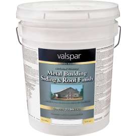 Valspar 027.0004260.008 Building Roof and Siding Finish, Semi-Gloss, Brite White, 5 gal
