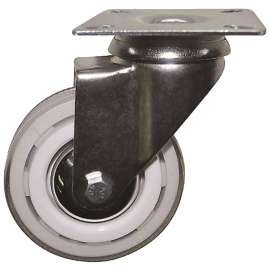 Shepherd Hardware 6265 Swivel Caster, 3 in Dia Wheel, Polyurethane Wheel, White, 132 lb