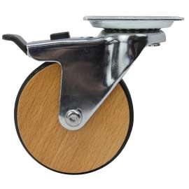 Shepherd Hardware 6285 Swivel Caster, 3 in Dia Wheel, Wood Wheel, Brown, 100 lb