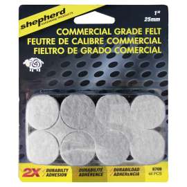 Shepherd Hardware 6708 Protective Pad, Felt, Beige, 1 in Dia, Round