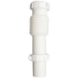 Plumb Pak PPC812-7 Sink Tailpiece, 1-1/2 in, 7 in L, Slip-Joint, Plastic, White