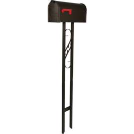 Gibraltar Mailboxes T11KIT0B Mailbox Post Combo, 800 cu-in Mailbox, Steel Mailbox, Black