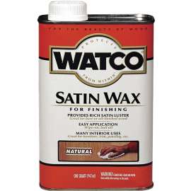 WATCO 67041 Finishing Wax, Natural Satin, Liquid, 1 qt, Can