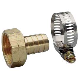 NELSON 854544-1001 Hose Repair Coupler, 3/4 in, Female, Brass, For: 3/4 in Garden Hose