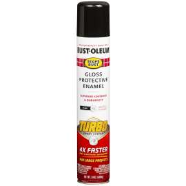 RUST-OLEUM 334128 Enamel Spray Paint, Gloss, Black, 24 oz, Aerosol Can
