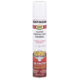 RUST-OLEUM 334133 Enamel Spray Paint, Gloss, White, 24 oz, Aerosol Can