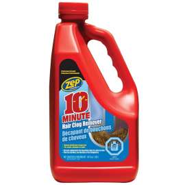 Zep ZHCR64NG Hair Clog Remover, Liquid, Light Yellow, Slight Chlorine, 64 fl-oz Bottle