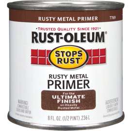 RUST-OLEUM STOPS RUST 7769730 Rusty Metal Primer, Flat, Rusty Metal Primer, 0.5 pt