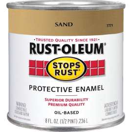 RUST-OLEUM STOPS RUST 7771730 Protective Enamel, Gloss, Sand, 0.5 pt Can