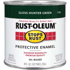 RUST-OLEUM STOPS RUST 7738730 Protective Enamel, Gloss, Hunter Green, 0.5 pt Can