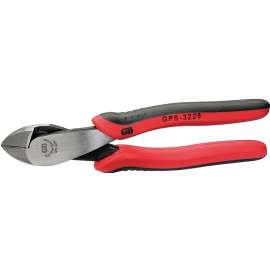 GB GPS-3228 Diagonal Cutting Plier, 8 in OAL, 1-3/8 in Jaw Opening, Red Handle, Comfort-Grip Handle, 3/4 in L Jaw