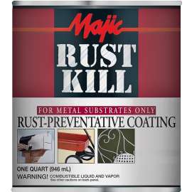 Majic Paints Rustkill 8-6021-2 Rust-Preventive Coating, Semi-Gloss, White, 1 qt Can