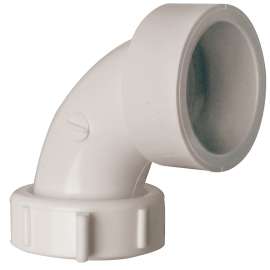 Plumb Pak PPC55-11 Pipe Elbow, 1-1/2 in, Solvent Weld, 90 deg Angle, Plastic