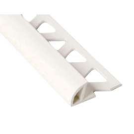 Shur-Trim ET1060WHT08 Tile Edge, 8 ft L, 3/8 in W, Vinyl, White