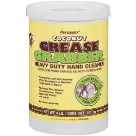 Permatex Grease Grabber 14106 Hand Cleaner, Paste, Yellow, Coconut, 4 lb Tub